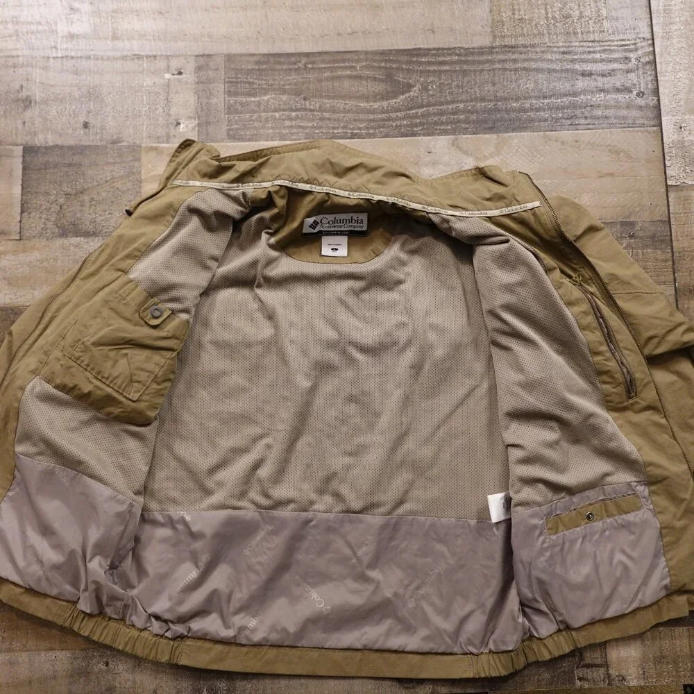 Columbia‎ Windbreaker Jacket Men’s Large Tan Lightweight Hiking Outdoor